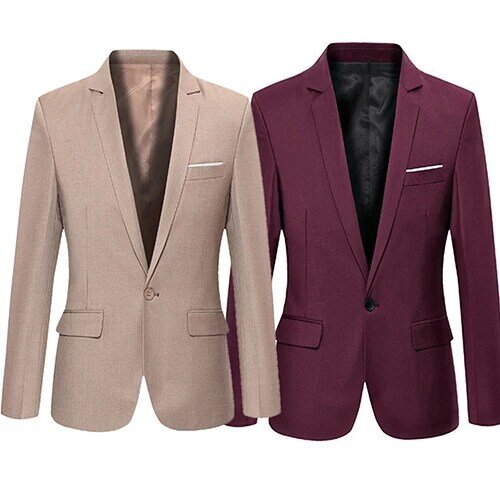 Blazer masculino terno para o casamento fino escritório de negócios noivo festa jaqueta trajes coréia masculino terno bolsos superior mais tamanho M-5XL