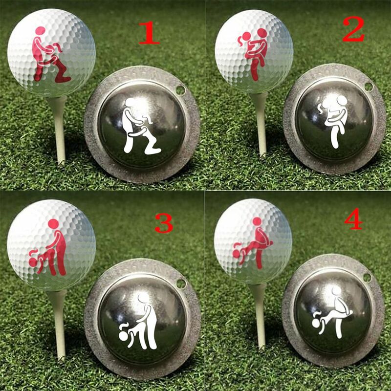 1PC divertente segnale dell'umorismo per adulti marcatore per palline da Golf modelli di strumenti di allineamento linea a sfera Liner Marker Template allineamento strumento di formazione