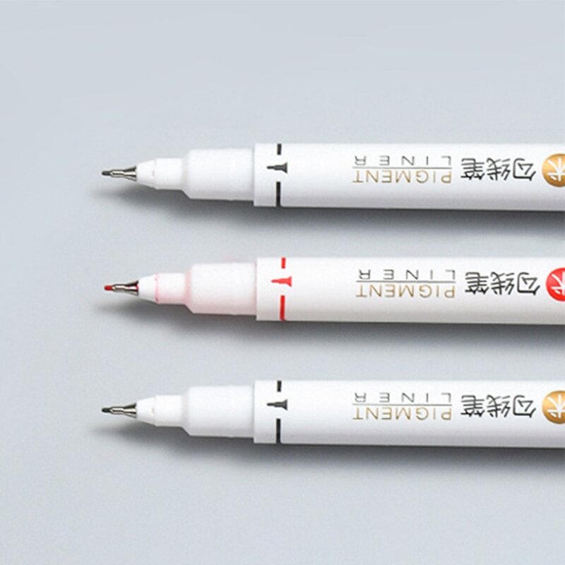 12 Teile/paket Farbige Dual-ended Liner Marker Pen-Set Schwarz/Blau/Rot Marker Stifte