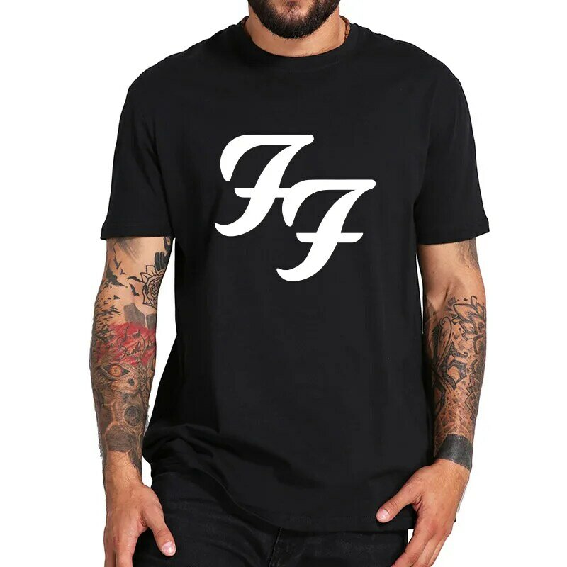 Foo Fighters T-shirt Amerikanische Rock Band Logo Print T Shirt Atmungsaktiv Homme Crew Neck EU Größe Hohe Qualität Reiner Baumwolle tops