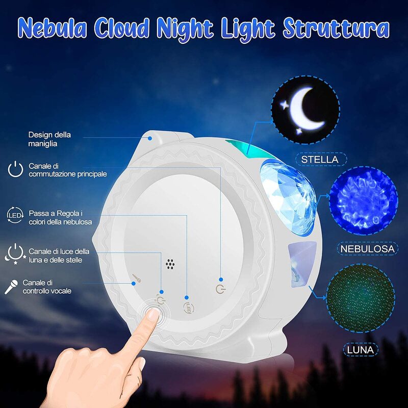 Star Sky Projector Night Light Projection 6 Colors Ocean Waving Lamps 360 Degree Rotation Night Lighting Lamp for Kids Gift