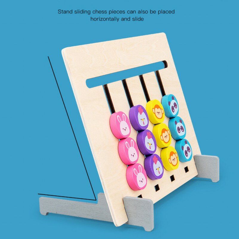 Zabawki edukacyjne dla dzieci czterokolorowa gra logiczna dla zwierząt 0.3 dwustronne drewniane oświecenie nauczanie dla dzieci na co dzień