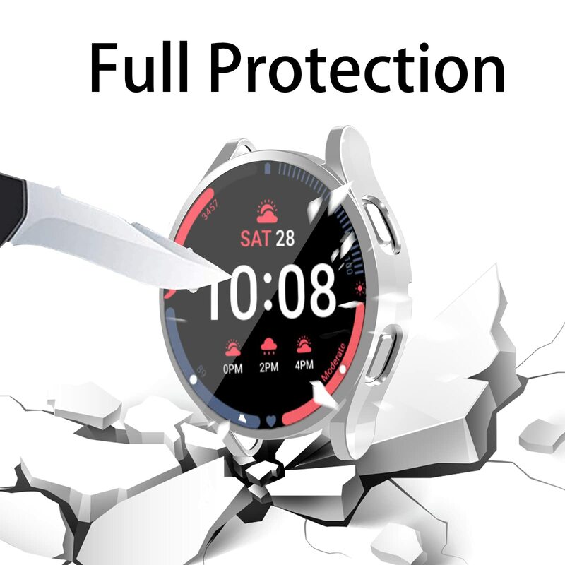 TPU Plated All-around Capa Protetora de Tela, Acessórios Bumper, Samsung Galaxy Watch 4, 5, 40mm, 44mm, 46mm, 42mm, Clássico