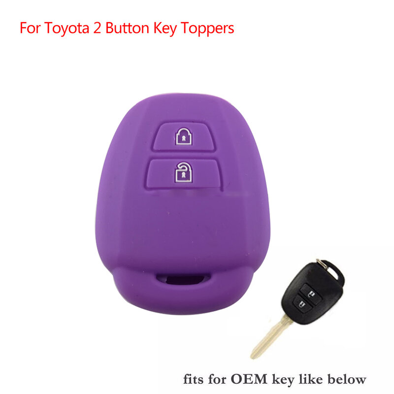 Remote Key Case Fob 2Btn Silicone Cover Skin Holder Shell Fit ForToyota