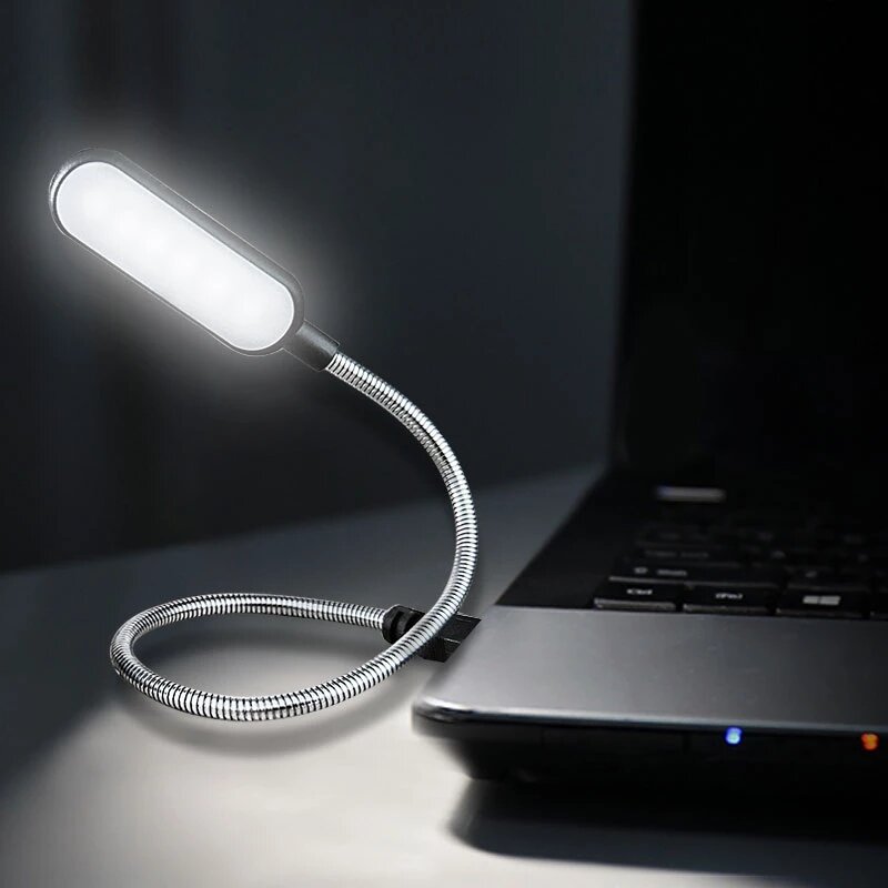 Lámpara de mesa de lectura Flexible y brillante, luz USB portátil, 6 LED, 5V, para banco de energía, portátil, Notebook, PC
