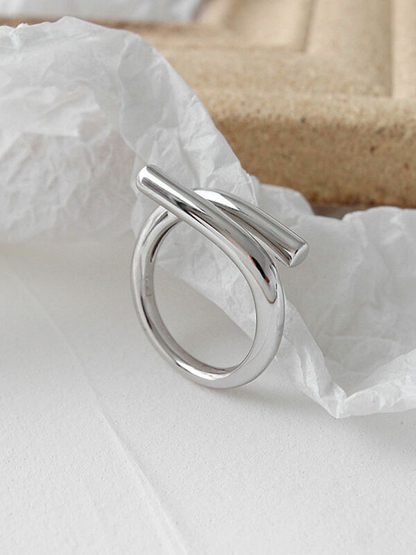 S'STEEL-스털링 실버 925 한국 미니멀리스트 부드러운 반지, 여성을 위한 선물, 디자이너 웨딩 조절 가능한 반지 주얼리