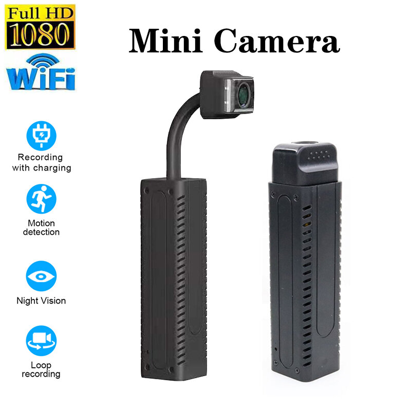 Kamera Mini HD 1080P Sudut Lebar Penglihatan Malam Camcorder Perekam Jaringan Pengawasan Nirkabel WiFi Kecil Portabel Cerdas