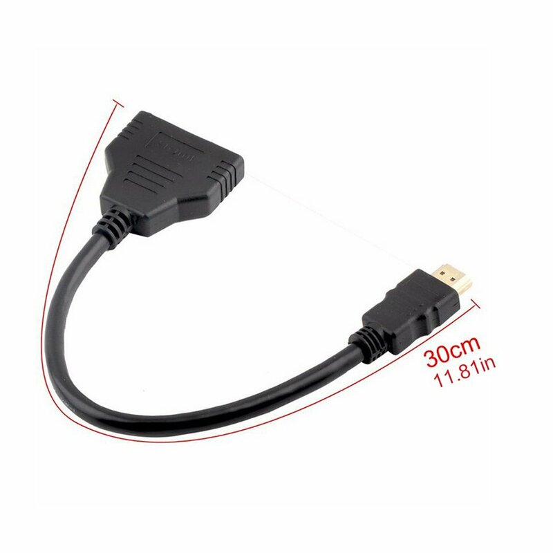 1080P V1.4 Pria Ke Wanita Ganda Kabel Adaptor 1 In 2 Out Konverter Menghubungkan Kabel Kabel Hdmi-kompatibel 2 Ganda Port Y Splitter