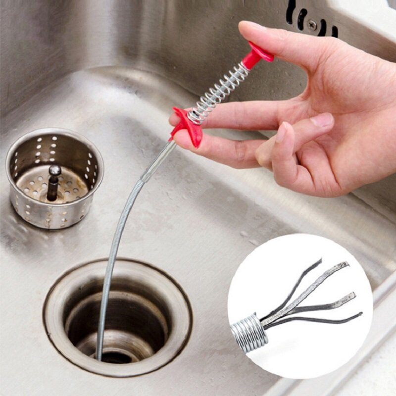 60CM strumenti di dragaggio per tubi a molla bastoncini per la pulizia dello scarico strumenti per la pulizia dell'intasamento famiglia per lavello da cucina