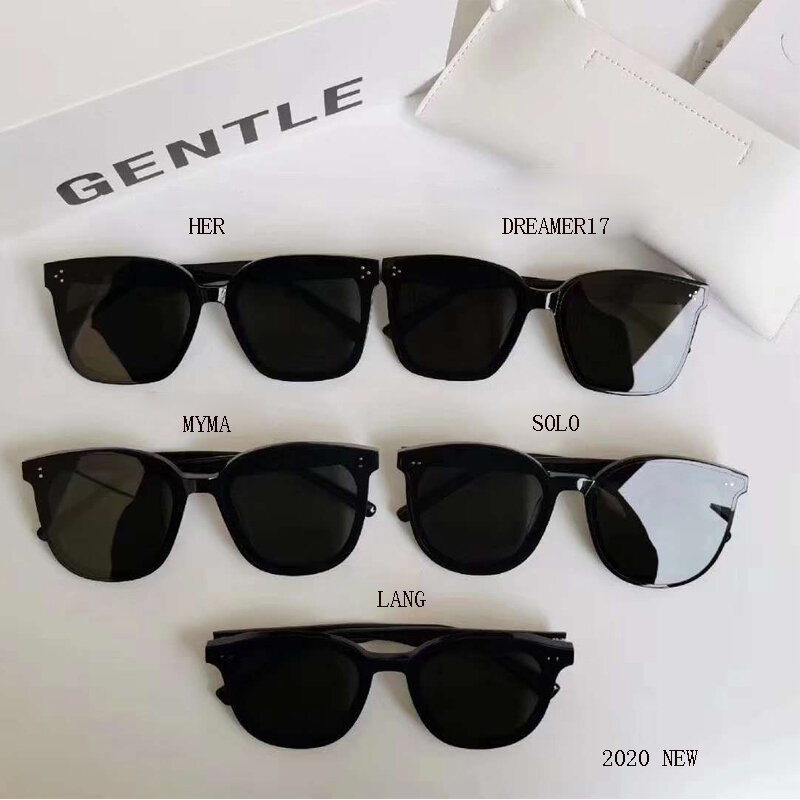 Óculos de sol feminino/masculino acetato, 5 estilos, design de marca da coreia, qualidade superior, óculos de sol populares com estojo interno