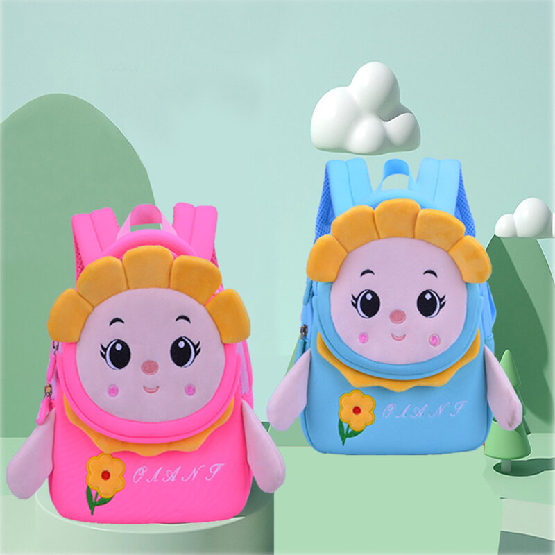 GREATOP-패션 꽃 소녀 유치원 책가방, 방수 소재 3D 만화 어린이 아기 생일 선물 가방
