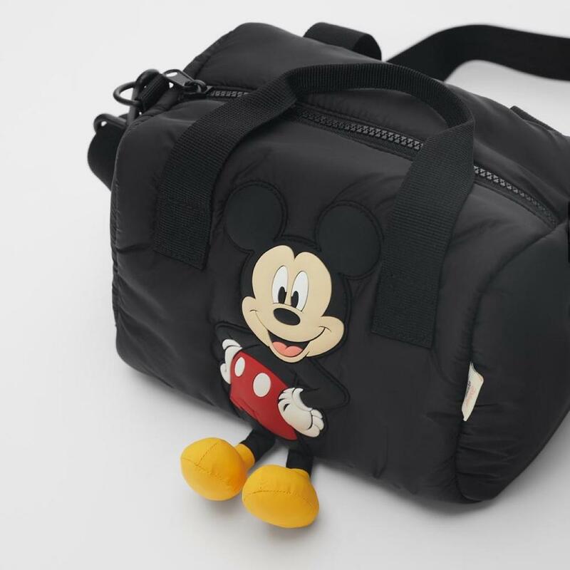 Disney-Bolso pequeño de Mickey Mouse para niña, bandolera pequeña cuadrada de hombro, mini bolso de mano con dibujos animados de mickey Mouse, color negro