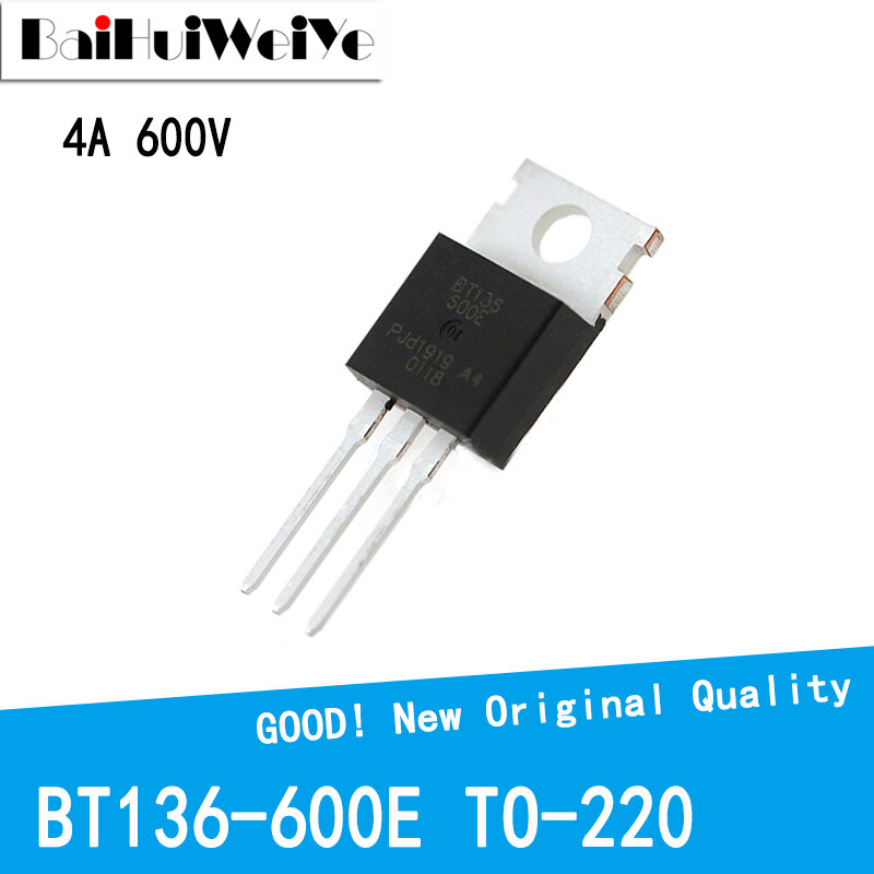 20 Buah/Banyak BT136-600E BT136 4A 600V BT136-600-220 TO220 MOSFET P-Channel Efek Medan Baru Asli Berkualitas Baik Chipset