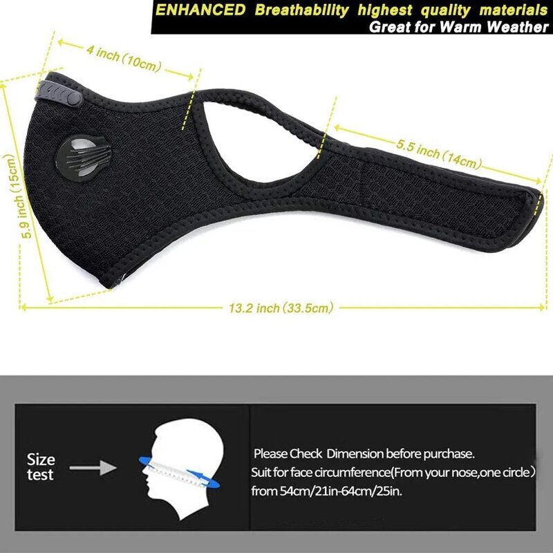 Unisex maska oddechowa maska przeciwkurzowe z aktywowanym węglem Mascarillas dla dorosłych maska wielokrotnego użytku z zaworem oddechowym