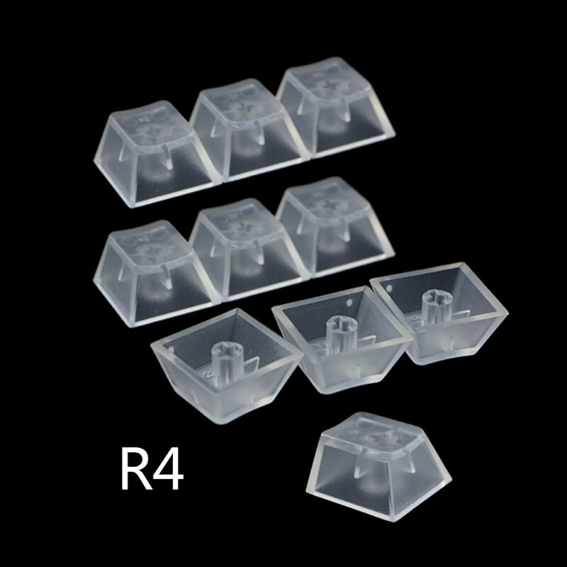 10 pçs transparente abs keycaps teclado mecânico fosco retroiluminado para r4 r3 r2 r1 transporte da gota