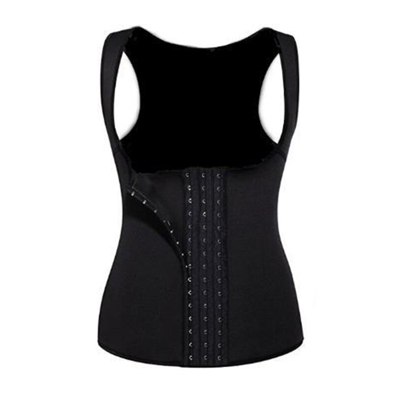 Sauna suor colete elástico breasted cintura treinador tanque superior confortável treino shapewear para mulher