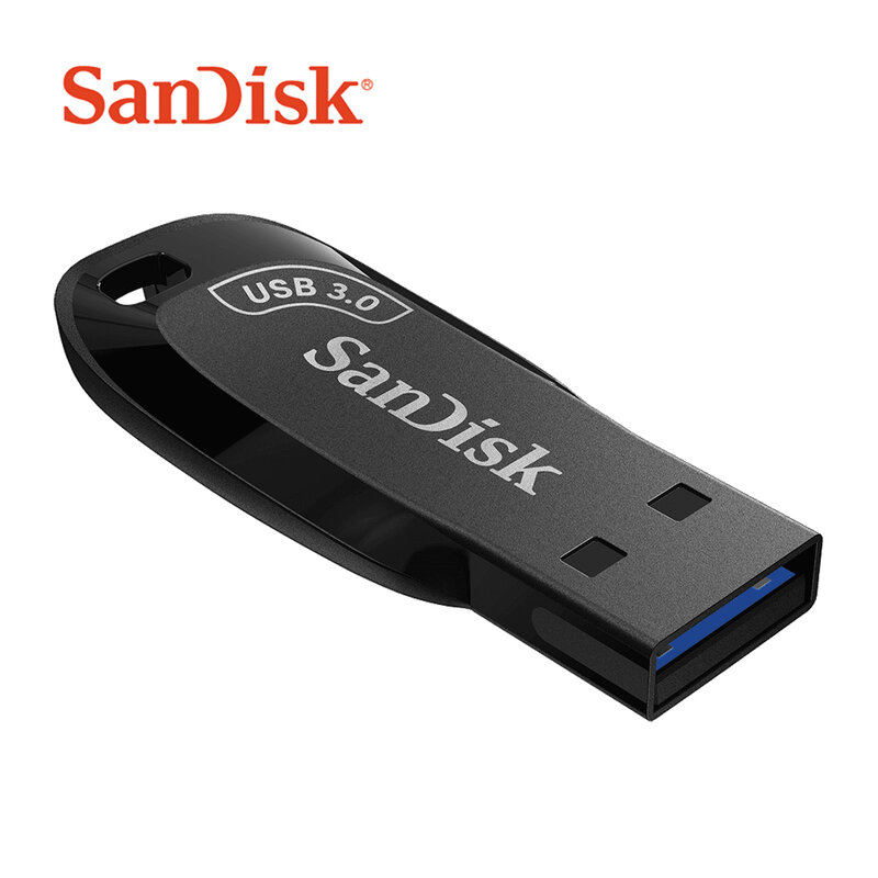Sandisk-mini pendrive, original, com cordão, 32gb, 64gb, 3.0 gb e 100% gb, cz410