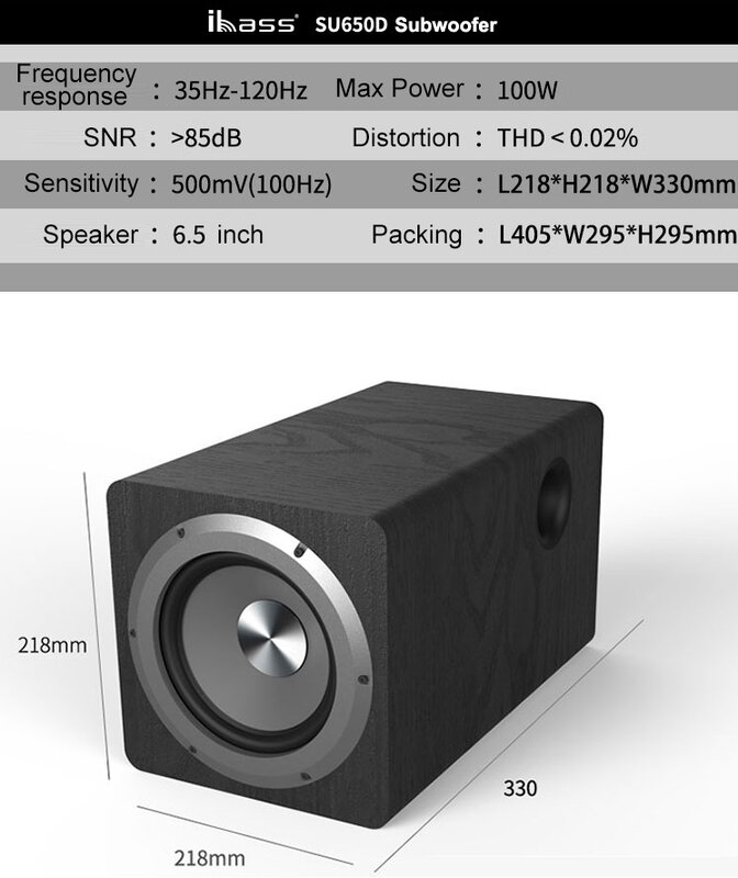 IBASS GaGa Wooden Bluetooth Speaker 70W Car Outdoor Home 6-unit Speaker TV Computer Cell Phone Audio Compatible Coaxial AUX USB
