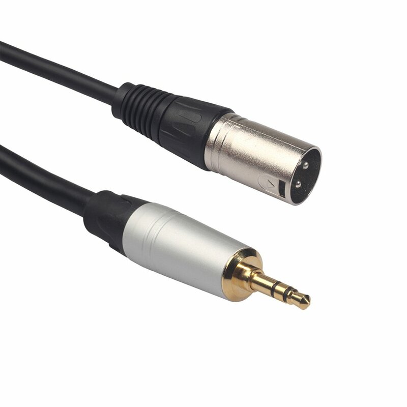 2021 nueva 0,3 m XLR 3 Pin macho a Conector estéreo de 3,5mm apantallado, micrófono Mic Cable TRS cable jack 3,5 macho a hembra 52923A