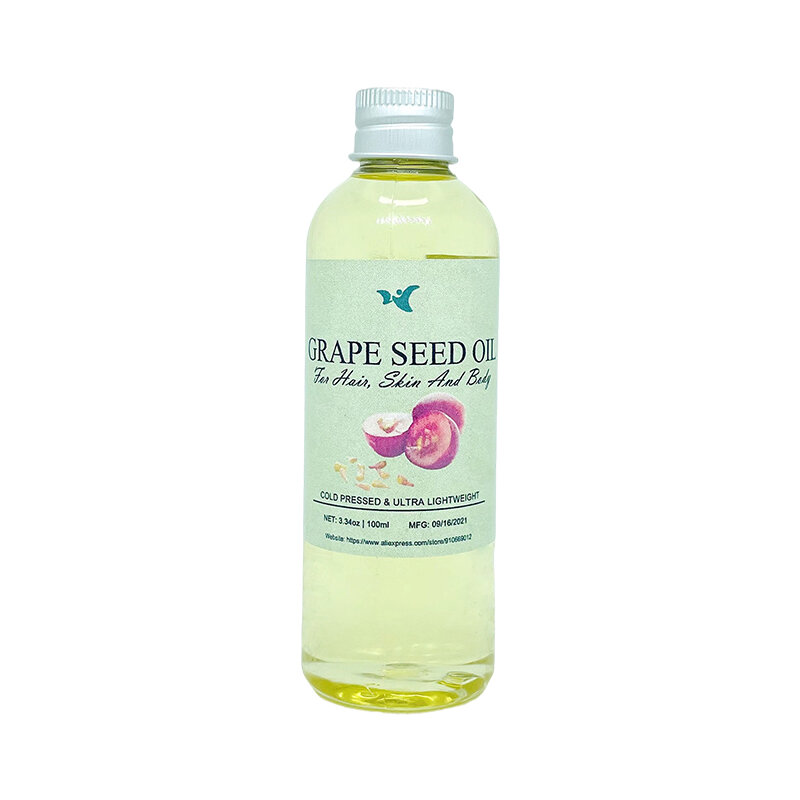 Raffinato olio di semi d'uva, adatto a tutte le pelli, sbiancamento e rimozione della lentiggine, riparazione delle cellule della pelle, idratazione e idratazione
