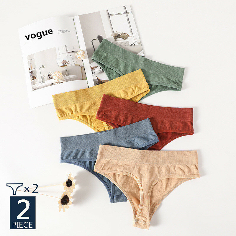 2 Stks/set Vogue Slipje Vrouwen Ondergoed G-string Vrouwelijke Onderbroek Naadloze Thong Slips Intimates Sexy Lingerie T-Back Pantys