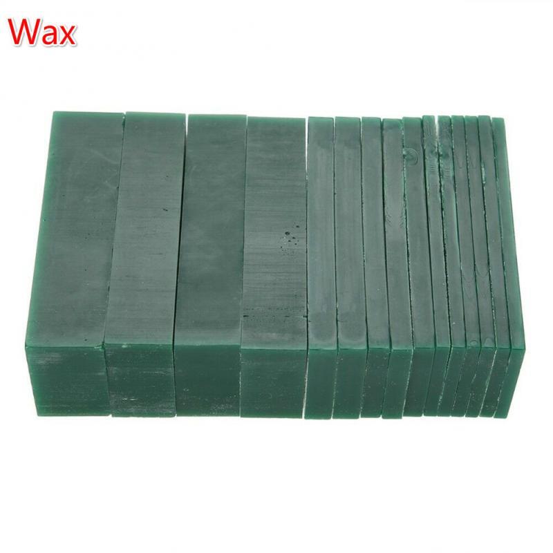 15 piezas verde oscuro patrón de joyería Fabricación de tallado bloque de cera dura de fusión