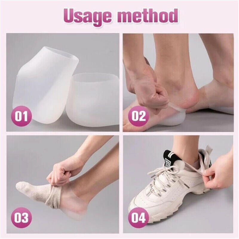Silicone Invisible Inner Height Insoles  Lifting Increase Socks Outdoor Foot Protection Pad Men Women Heel Cushion Hidden Insole