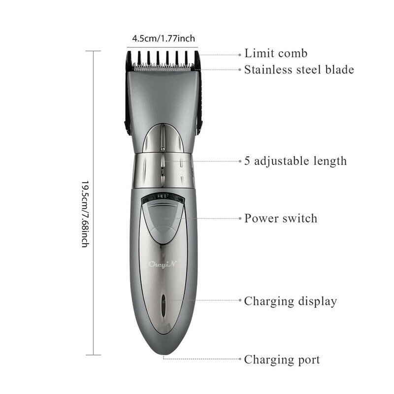 Cortadora de cabello recargable impermeable afeitadora para barba bigote recortadora de pelo eléctrica, afeitadora para el pelo corporal recargable uso domestico