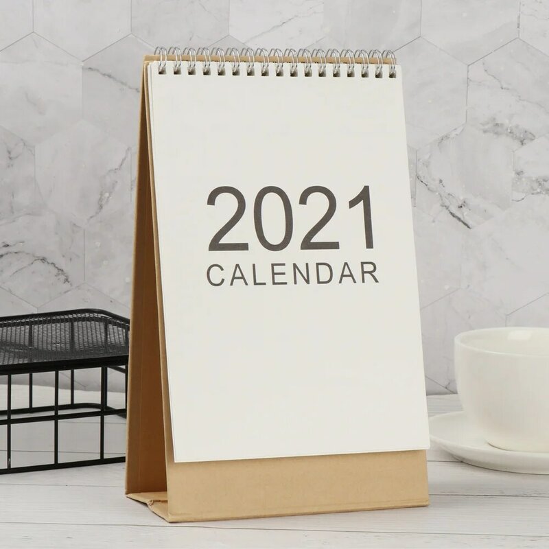 Calendario de papel de escritorio Simple, planificador diario mensual, Agenda de escritura, organizador de Agenda anual, 2021