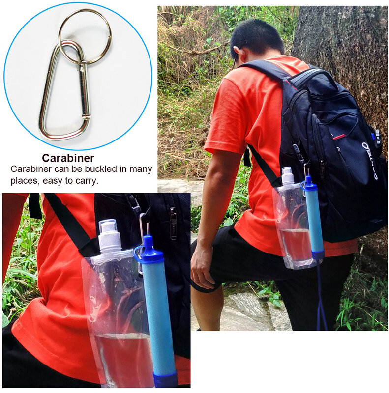 Purificador de água portátil com ultrafiltragem, purificador para viagem, acampamento, caminhadas, emergência, sobrevivência, viagens, bebida selvagem