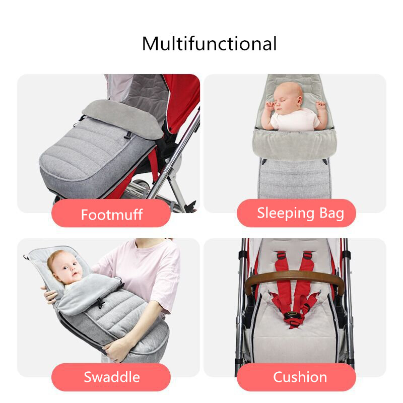 Detachable Travel Baby Stroller Sleeping Bag Warm Brushed Infant Envelopes Footmuff Winter Waterproof Windproof Pram Accessories