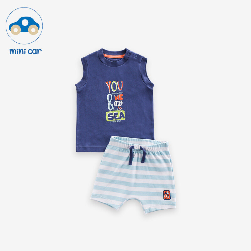 Minicar – ensemble T-shirt et short en coton pour bébé, vêtements d'été à la mode pour nouveau-né garçon