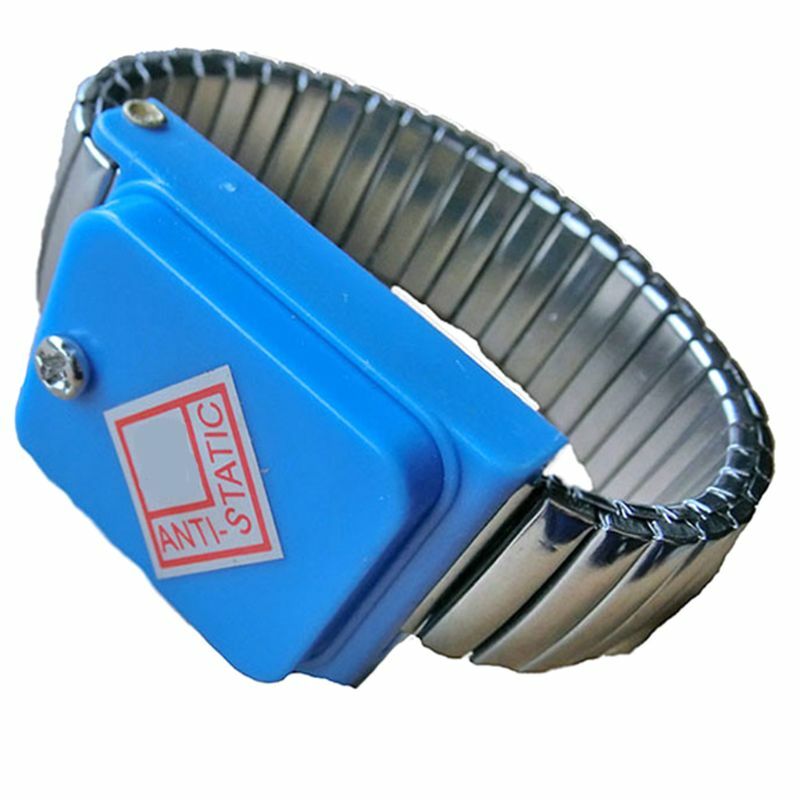 Pulseira de metal antiestática ajustável sem fio, bracelete de trabalho eletrônico sem fio