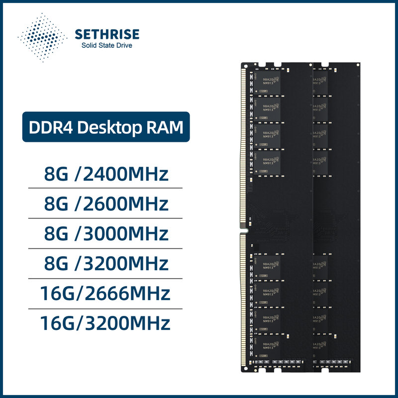 Sethrise DDR4 8GB 16GB PC Máy Tính RAM Bộ Nhớ 2000/2666/3000/3200Mhz 288-pin Memoria
