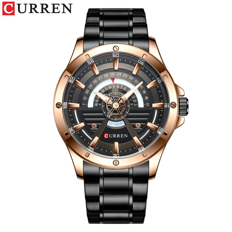 CURREN Fashion Casual Style Watch orologio da polso da uomo business quadrante grande orologio da uomo lancette luminose orologio in lega di acciaio inossidabile