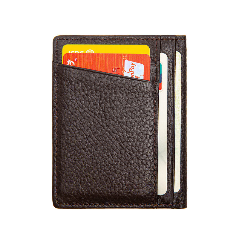 2021 Credit Kaarthouder Portemonnee Koe Lederen Unisex Leather Wallet Slim Mini Geld Bag Mannen & Vrouwen Casual Purse