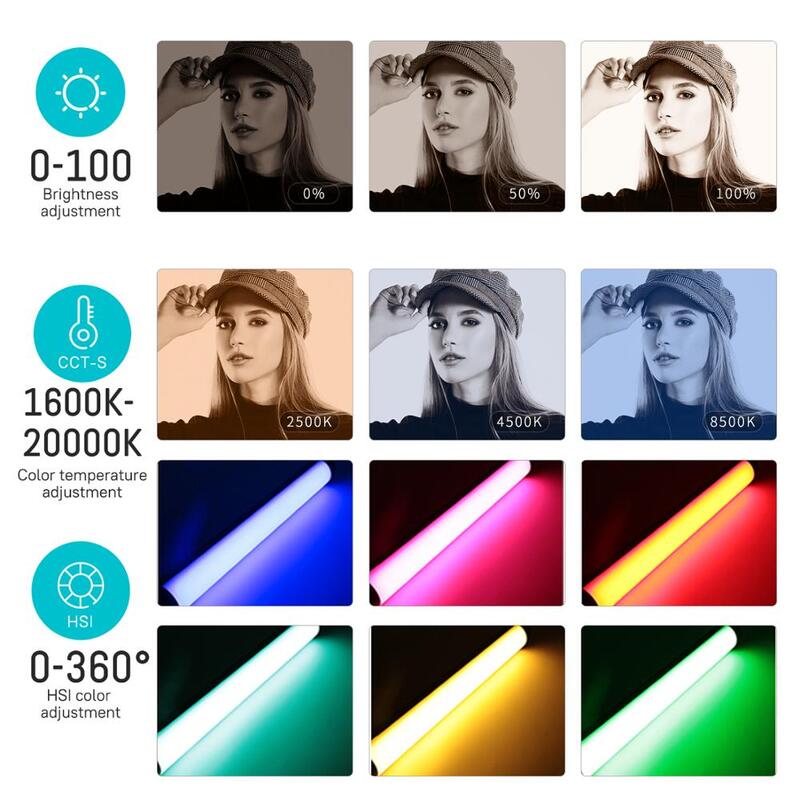 Soonwell MT1 LED RGB กันน้ำรูปภาพวิดีโอ Soft Light CCT APP ควบคุมแบบพกพาการถ่ายภาพ Stick
