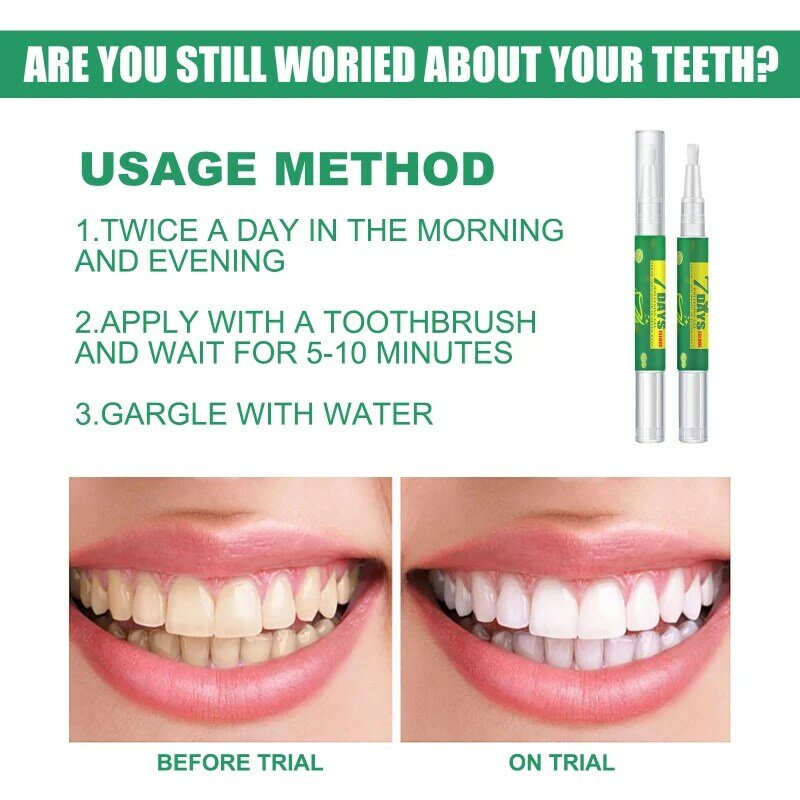 3ml pluma blanqueadora de dientes Sérum de limpieza placa eliminador de manchas en los dientes Bleachment blanqueador de higiene Oral cuidado neceser TSLM1
