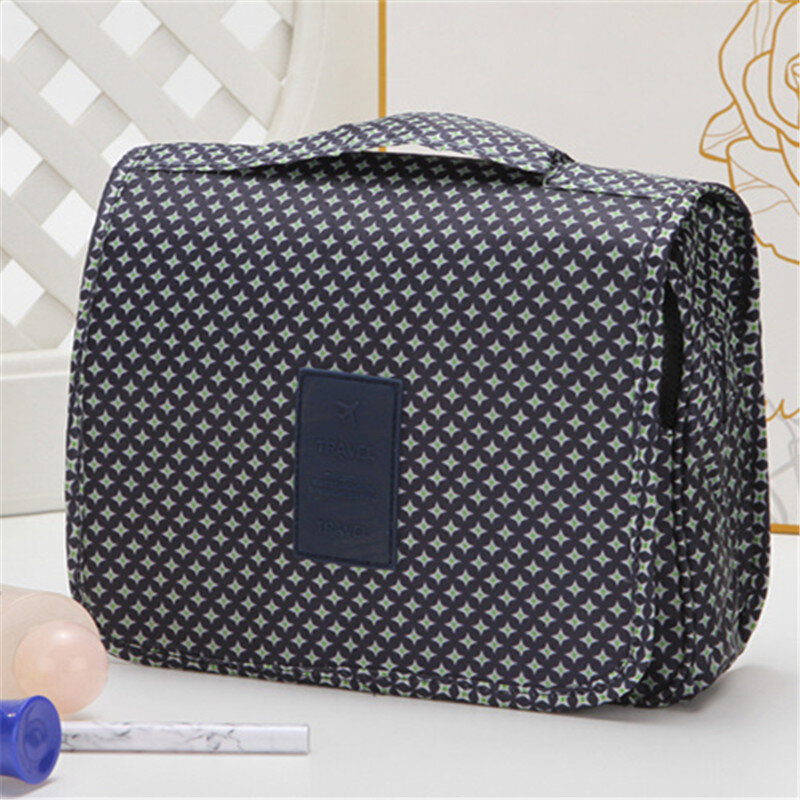 Señoras bolsa de maquillaje de viaje artículos de tocador bolsa de almacenamiento impermeable de baño plegable maquillaje bolsa 2021
