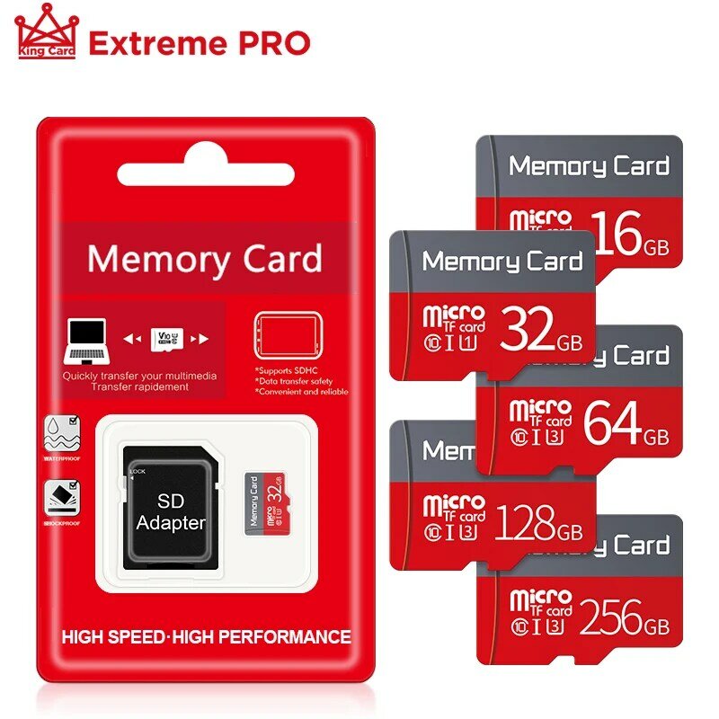 100%-tarjeta de memoria Micro SD TF Clase 10, Original, 256GB, 128GB, 64GB, 8gb, 16gb, 32gb, gran capacidad