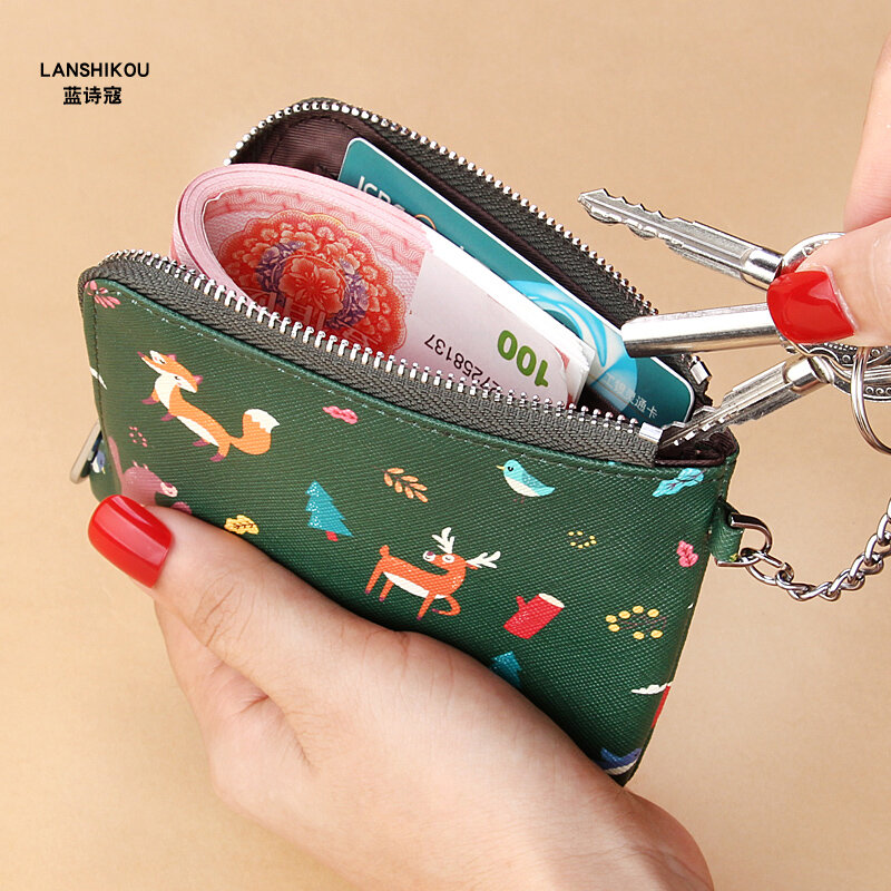 Nowa mała portmonetka damska futerał na klucze krótka portmonetka prosta torba na karty mały uroczy portmonetka mini torebka