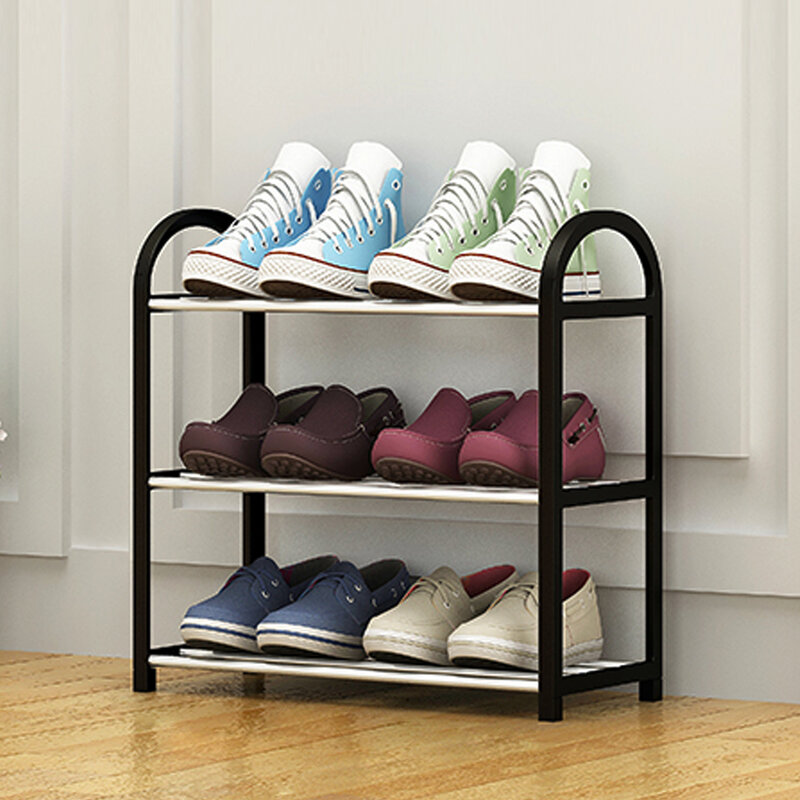Simple DIY Shoes Rack Aluminum Metal Shoes Storage Cabinet Space-saving Home Organizer shoes Holder Display Shelf Furniture