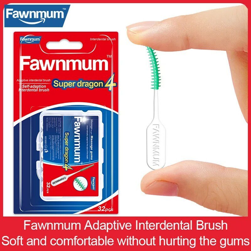 Fawnmum 32ชิ้น/เซ็ต Silicagel Hollow ออกแบบแกะสลักทันตกรรมไหมขัดฟันแปรงสีฟันแปรง Interdental ทันตกรรมเครื่องมือดู...