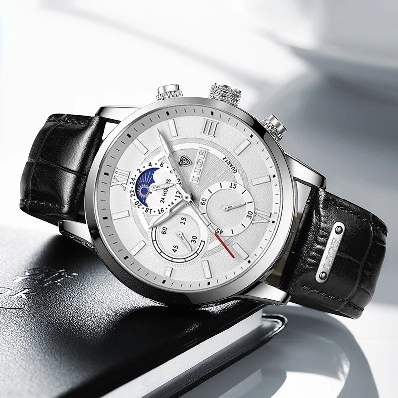 LIGE-reloj analógico de cuarzo para hombre, accesorio de pulsera resistente al agua con cronógrafo, complemento Masculino deportivo de marca de lujo con diseño militar, 2022