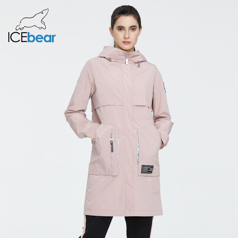 Icebear casaco feminino longo, jaqueta de qualidade casual parka 2021, roupa de marca feminina