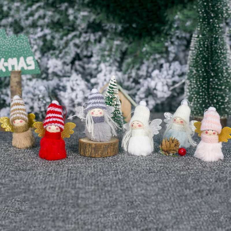 สาวแองเจิลจี้คริสต์มาส Mini น่ารัก Plush แขวนเครื่องประดับ Merry Christmas Tree 2022ใหม่ปีของขวัญตกแต่งบ้าน