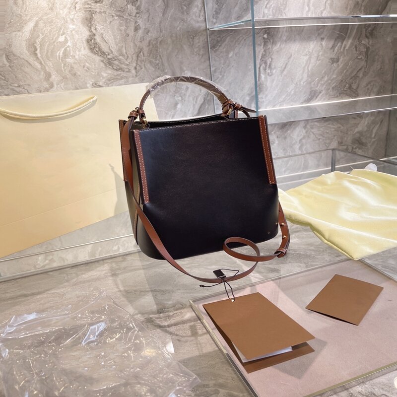 Fashion new canvas bucket bag, handbag casual all-match messenger bag