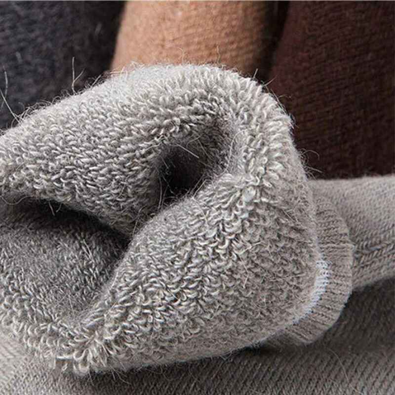Inverno dos homens super grosso quente de alta qualidade harajuku retro neve casual anticongelante lã meias