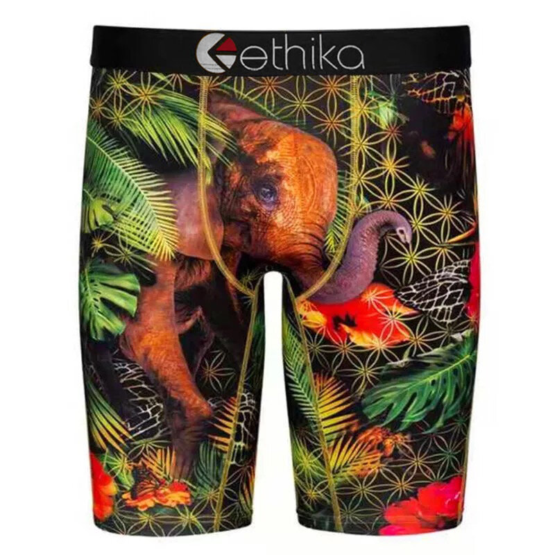Ethika homens novo venda quente boxer sexy collants tubarão série impressão apertado encaixe sexy calcinha dos homens ethika