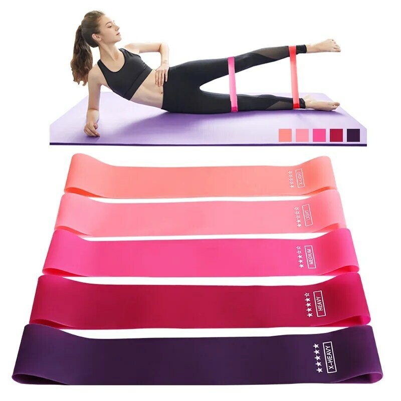 Conjunto de faixa elástica para ginástica, conjunto de tiras elásticas de resistência para ioga, fitness, látex